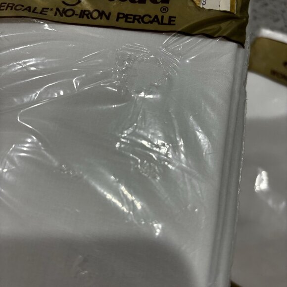 Vintage Springmaid Marvelaire Pillowcases Standard White Muslin New Farmhouse - Picture 6 of 6